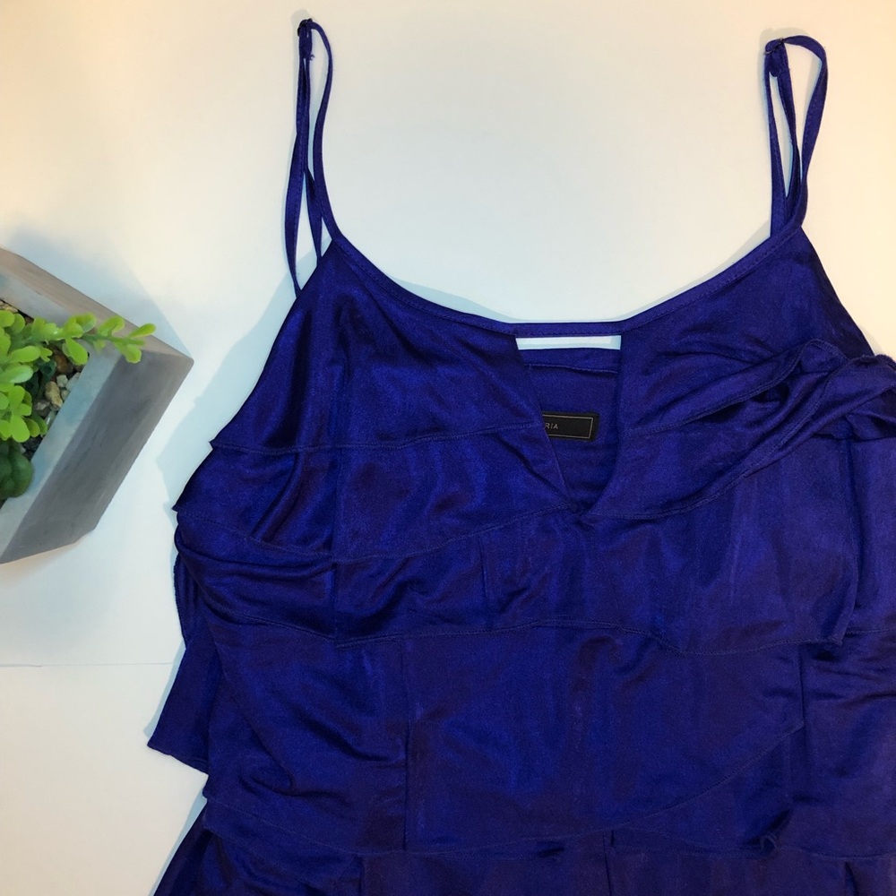 BCBG MaxAzria Purple Tiered Ruffle Tank - Picture 2 of 11
